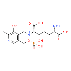 ChemSpider 2D Image | (2S,6S)-2-Amino-6-[({3-hydroxy-2-methyl-5-[(phosphonooxy)methyl]-4-pyridinyl}methyl)amino]heptanedioic acid | C15H24N3O9P