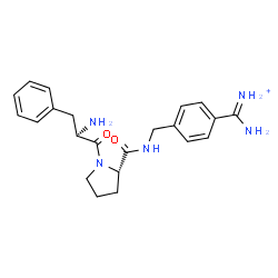 ChemSpider 2D Image | D-Phenylalanyl-N-{4-[amino(iminio)methyl]benzyl}-L-prolinamide | C22H28N5O2