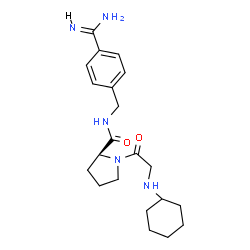 ChemSpider 2D Image | N-Cyclohexylglycyl-N-(4-carbamimidoylbenzyl)-L-prolinamide | C21H31N5O2