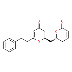 ChemSpider 2D Image | (6R)-6-{[(2R)-4-Oxo-6-(2-phenylethyl)-3,4-dihydro-2H-pyran-2-yl]methyl}-5,6-dihydro-2H-pyran-2-one | C19H20O4