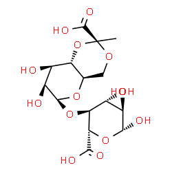 ChemSpider 2D Image | 4,6-O-(1-CARBOXYETHYLIDENE)-BETA-D-MANNOSE-(1->4)-BETA-D-GLUCURONIC ACID | C15H22O14