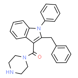 ChemSpider 2D Image | 2-Benzyl-1-Phenyl-3-(Piperazin-1-Ylcarbonyl)-1h-Indole | C26H25N3O