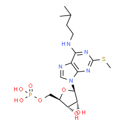 ChemSpider 2D Image | 2-METHYLTHIO-N6-ISOPENTENYL-ADENOSINE-5'-MONOPHOSPHATE | C16H26N5O7PS