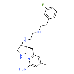 ChemSpider 2D Image | N-{(3R,4S)-4-[(6-Amino-4-methyl-2-pyridinyl)methyl]-3-pyrrolidinyl}-N'-[2-(3-fluorophenyl)ethyl]-1,2-ethanediamine | C21H30FN5