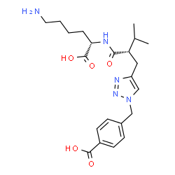 ChemSpider 2D Image | N~2~-[(2S)-2-{[1-(4-Carboxybenzyl)-1H-1,2,3-triazol-4-yl]methyl}-3-methylbutanoyl]-L-lysine | C22H31N5O5