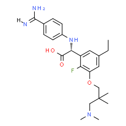 ChemSpider 2D Image | (2R)-[(4-Carbamimidoylphenyl)amino]{3-[3-(dimethylamino)-2,2-dimethylpropoxy]-5-ethyl-2-fluorophenyl}acetic acid | C24H33FN4O3