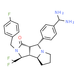 ChemSpider 2D Image | 4-(1R,3AS,4R,8AS,8BR)-[1-DIFLUOROMETHYL-2-(4-FLUOROBENZYL)-3-OXODECAHYDROPYRROLO[3,4-A]PYRROLIZIN-4-YL]BENZAMIDINE | C24H27F3N4O