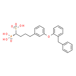 ChemSpider 2D Image | (1R)-4-[3-(2-Benzylphenoxy)phenyl]-1-phosphono-1-butanesulfonic acid | C23H25O7PS