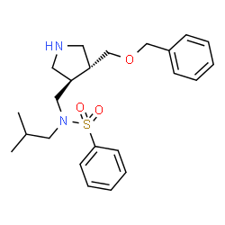 ChemSpider 2D Image | N-({(3R,4R)-4-[(Benzyloxy)methyl]-3-pyrrolidinyl}methyl)-N-isobutylbenzenesulfonamide | C23H32N2O3S