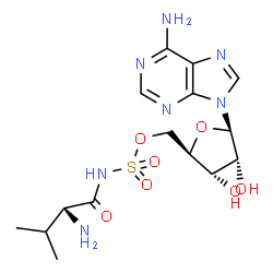 ChemSpider 2D Image | 5'-O-(D-Valylsulfamoyl)adenosine | C15H23N7O7S