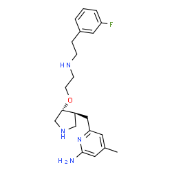 ChemSpider 2D Image | 6-{[(3S,4R)-4-(2-{[2-(3-Fluorophenyl)ethyl]amino}ethoxy)-3-pyrrolidinyl]methyl}-4-methyl-2-pyridinamine | C21H29FN4O