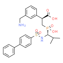 ChemSpider 2D Image | (2S)-2-[3-(Aminomethyl)phenyl]-3-[{(1R)-1-[(4-biphenylylsulfonyl)amino]-2-methylpropyl}(hydroxy)phosphoryl]propanoic acid | C26H31N2O6PS