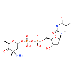 ChemSpider 2D Image | dTDP-3-amino-2,3,6-trideoxy-C-methyl-D-erythro-hexopyranos-4-ulose | C17H27N3O13P2