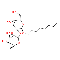 ChemSpider 2D Image | Octyl 3-deoxy-2-O-(6-deoxy-alpha-L-galactopyranosyl)-beta-D-xylo-hexopyranoside | C20H38O9