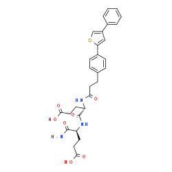 ChemSpider 2D Image | N-{3-[4-(4-Phenyl-2-thienyl)phenyl]propanoyl}-L-alpha-glutamyl-L-alpha-glutamine | C29H31N3O7S