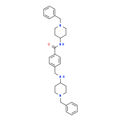 ChemSpider 2D Image | N-(1-Benzyl-4-piperidinyl)-4-{[(1-benzyl-4-piperidinyl)amino]methyl}benzamide | C32H40N4O