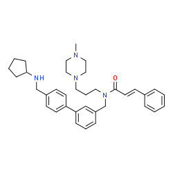 ChemSpider 2D Image | (2E)-N-({4'-[(Cyclopentylamino)methyl]-3-biphenylyl}methyl)-N-[3-(4-methyl-1-piperazinyl)propyl]-3-phenylacrylamide | C36H46N4O