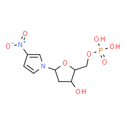 ChemSpider 2D Image | 1-(2-Deoxy-5-O-phosphonopentofuranosyl)-3-nitro-1H-pyrrole | C9H13N2O8P