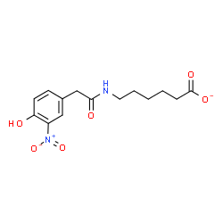 ChemSpider 2D Image | 6-{[(4-Hydroxy-3-nitrophenyl)acetyl]amino}hexanoate | C14H17N2O6