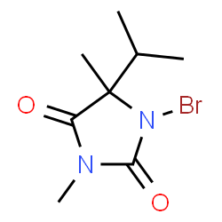 ChemSpider 2D Image | 1-Bromo-5-isopropyl-3,5-dimethyl-2,4-imidazolidinedione | C8H13BrN2O2