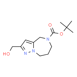 ChemSpider 2D Image | tert-Butyl 2-(hydroxymethyl)-7,8-dihydro-4H-pyrazolo[1,5-a][1,4]diazepine-5(6H)-carboxylate | C13H21N3O3