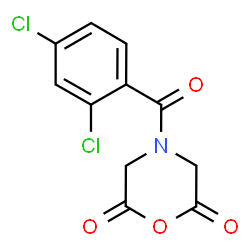 ChemSpider 2D Image | 4-(2,4-Dichlorobenzoyl)-2,6-morpholinedione | C11H7Cl2NO4