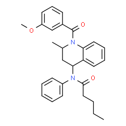 ChemSpider 2D Image | N-[1-(3-methoxybenzoyl)-2-methyl-3,4-dihydro-2H-quinolin-4-yl]-N-phenylpentanamide | C29H32N2O3