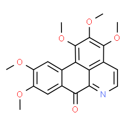 ChemSpider 2D Image | 1,2,3,9,10-Pentamethoxy-7H-dibenzo[de,g]quinolin-7-one | C21H19NO6