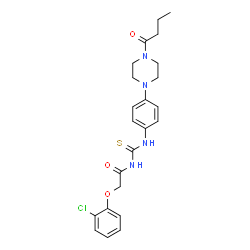 ChemSpider 2D Image | N-{[4-(4-Butyryl-1-piperazinyl)phenyl]carbamothioyl}-2-(2-chlorophenoxy)acetamide | C23H27ClN4O3S