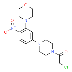 ChemSpider 2D Image | 2-Chloro-1-{4-[3-(4-morpholinyl)-4-nitrophenyl]-1-piperazinyl}ethanone | C16H21ClN4O4