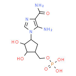 ChemSpider 2D Image | [4-(5-Amino-4-carbamoyl-1H-imidazol-1-yl)-2,3-dihydroxycyclopentyl]methyl dihydrogen phosphate | C10H17N4O7P