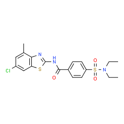 ChemSpider 2D Image | N-(6-Chloro-4-methyl-1,3-benzothiazol-2-yl)-4-(diethylsulfamoyl)benzamide | C19H20ClN3O3S2