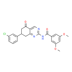 ChemSpider 2D Image | N-[7-(3-Chlorophenyl)-5-oxo-5,6,7,8-tetrahydro-2-quinazolinyl]-3,5-dimethoxybenzamide | C23H20ClN3O4