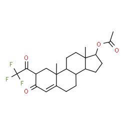 ChemSpider 2D Image | 3-Oxo-2-(trifluoroacetyl)androst-4-en-17-yl acetate | C23H29F3O4