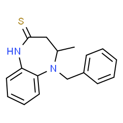 ChemSpider 2D Image | 5-Benzyl-4-methyl-1,3,4,5-tetrahydro-2H-1,5-benzodiazepine-2-thione | C17H18N2S
