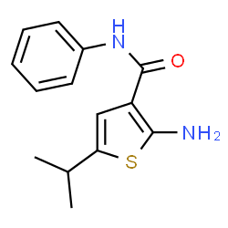 ChemSpider 2D Image | 2-Amino-5-isopropyl-N-phenyl-3-thiophenecarboxamide | C14H16N2OS