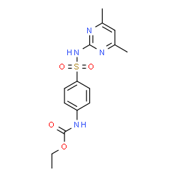 ChemSpider 2D Image | Ethyl {4-[(4,6-dimethyl-2-pyrimidinyl)sulfamoyl]phenyl}carbamate | C15H18N4O4S