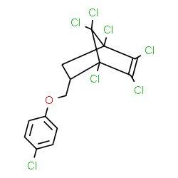 ChemSpider 2D Image | 1,2,3,4,7,7-Hexachloro-5-[(4-chlorophenoxy)methyl]bicyclo[2.2.1]hept-2-ene | C14H9Cl7O