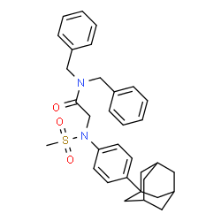 ChemSpider 2D Image | N~2~-[4-(Adamantan-1-yl)phenyl]-N,N-dibenzyl-N~2~-(methylsulfonyl)glycinamide | C33H38N2O3S