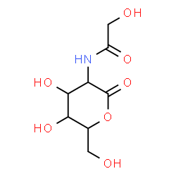 ChemSpider 2D Image | N-[4,5-Dihydroxy-6-(hydroxymethyl)-2-oxotetrahydro-2H-pyran-3-yl]-2-hydroxyacetamide | C8H13NO7