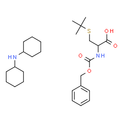 ChemSpider 2D Image | N-[(Benzyloxy)carbonyl]-S-(2-methyl-2-propanyl)cysteine - N-cyclohexylcyclohexanamine (1:1) | C27H44N2O4S