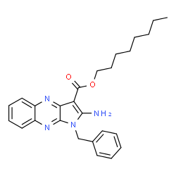 ChemSpider 2D Image | Octyl 2-amino-1-benzyl-1H-pyrrolo[2,3-b]quinoxaline-3-carboxylate | C26H30N4O2