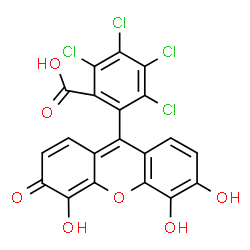 ChemSpider 2D Image | 2,3,4,5-Tetrachloro-6-(4,5,6-trihydroxy-3-oxo-3H-xanthen-9-yl)benzoic acid | C20H8Cl4O7