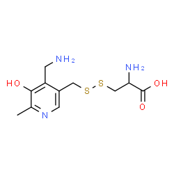 ChemSpider 2D Image | 3-({[4-(Aminomethyl)-5-hydroxy-6-methyl-3-pyridinyl]methyl}disulfanyl)alanine | C11H17N3O3S2