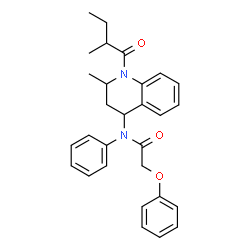 ChemSpider 2D Image | N-[2-Methyl-1-(2-methylbutanoyl)-1,2,3,4-tetrahydro-4-quinolinyl]-2-phenoxy-N-phenylacetamide | C29H32N2O3