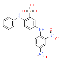 ChemSpider 2D Image | 2-Anilino-5-[(2,4-dinitrophenyl)amino]benzenesulfonic acid | C18H14N4O7S