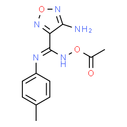 ChemSpider 2D Image | N'-Acetoxy-4-amino-N-(4-methylphenyl)-1,2,5-oxadiazole-3-carboximidamide | C12H13N5O3