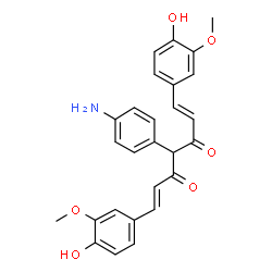 ChemSpider 2D Image | (1E,6E)-4-(4-Aminophenyl)-1,7-bis(4-hydroxy-3-methoxyphenyl)-1,6-heptadiene-3,5-dione | C27H25NO6