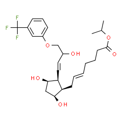 ChemSpider 2D Image | Isopropyl (5E)-7-[(1R,2S,3R,5S)-3,5-dihydroxy-2-{3-hydroxy-4-[3-(trifluoromethyl)phenoxy]-1-buten-1-yl}cyclopentyl]-5-heptenoate | C26H35F3O6