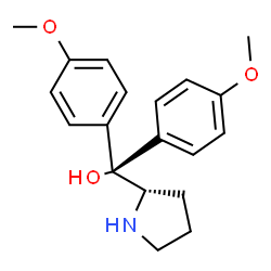 ChemSpider 2D Image | Bis(4-methoxyphenyl)[(2S)-2-pyrrolidinyl]methanol | C19H23NO3